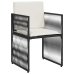 Set de comedor de jardín 7 pzas y cojines ratán sintético negro