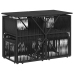 Set de comedor de jardín 7 pzas y cojines ratán sintético negro