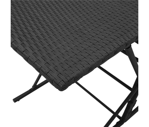 Set de comedor de jardín 7 pzas y cojines ratán sintético negro
