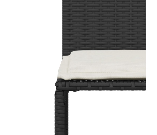Set de comedor de jardín 7 pzas y cojines ratán sintético negro
