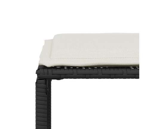 Set de comedor de jardín 7 pzas y cojines ratán sintético negro
