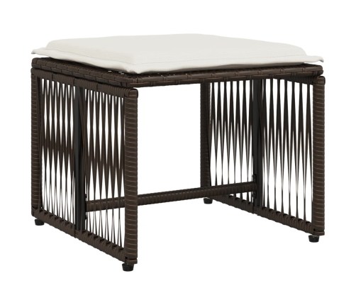 Set comedor de jardín 7 pzas con cojines ratán sintético marrón