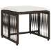 Set comedor de jardín 7 pzas con cojines ratán sintético marrón