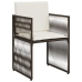Set comedor de jardín 7 pzas con cojines ratán sintético marrón