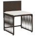 Set comedor de jardín 7 pzas con cojines ratán sintético marrón