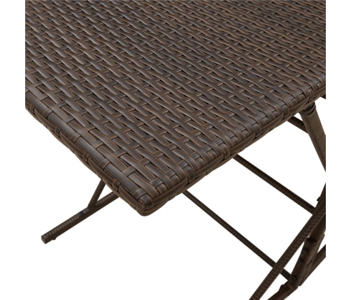 Set comedor de jardín 7 pzas con cojines ratán sintético marrón