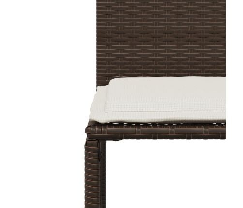 Set comedor de jardín 7 pzas con cojines ratán sintético marrón