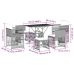 Set comedor de jardín 7 pzas con cojines ratán sintético beige