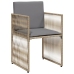 Set comedor de jardín 7 pzas con cojines ratán sintético beige