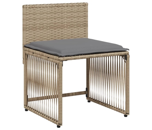 Set comedor de jardín 7 pzas con cojines ratán sintético beige