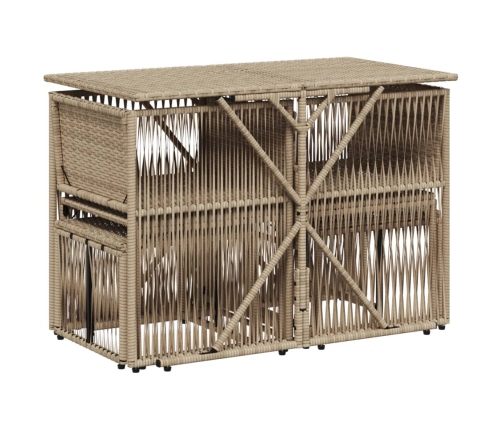 Set comedor de jardín 7 pzas con cojines ratán sintético beige