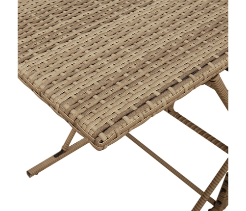 Set comedor de jardín 7 pzas con cojines ratán sintético beige