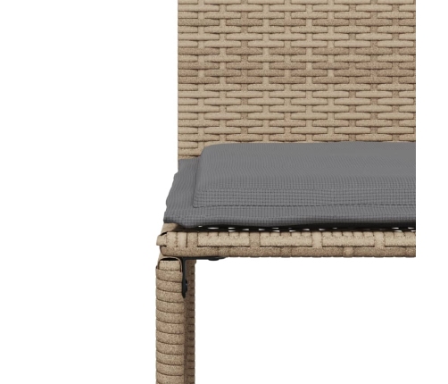 Set comedor de jardín 7 pzas con cojines ratán sintético beige