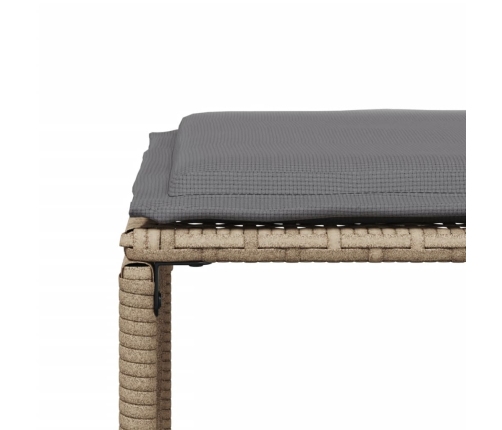 Set comedor de jardín 7 pzas con cojines ratán sintético beige