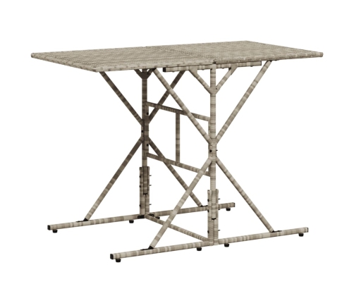 Set comedor jardín 7 pzas y cojines ratán sintético gris claro