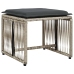 Set comedor jardín 7 pzas y cojines ratán sintético gris claro