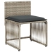 Set comedor jardín 7 pzas y cojines ratán sintético gris claro