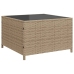 Sofá de jardín en forma de L con mesa y cojines ratán PE beige