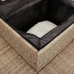 Sofá de jardín en forma de L con mesa y cojines ratán PE beige