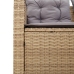 Sofá de jardín en forma de L con mesa y cojines ratán PE beige