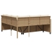 Sofá de jardín en forma de L con mesa y cojines ratán PE beige