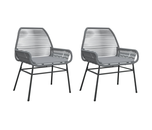 Sillones de jardín con cojines 2 uds ratán sintético gris
