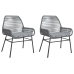 Sillones de jardín con cojines 2 uds ratán sintético gris
