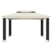 Cenador con doble techo tela crema 3,94x2,96 m