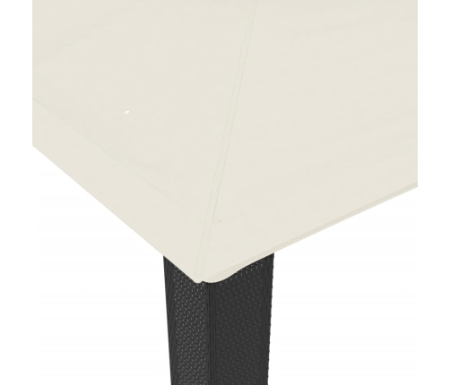 Cenador con doble techo tela crema 3,94x2,96 m