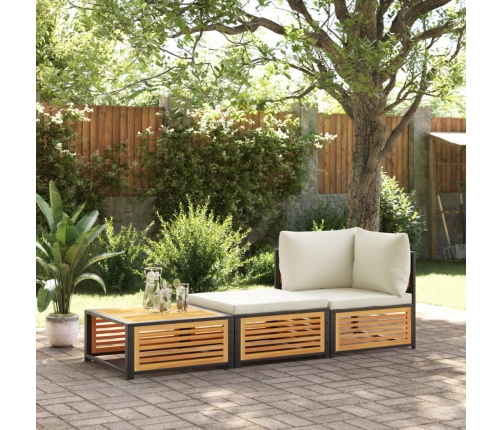 Mesa de jardín con taburete madera maciza de acacia