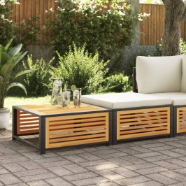 Mesa de jardín con taburete madera maciza de acacia