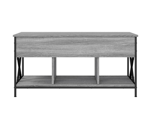 Mesa de centro madera ingeniería metal gris Sonoma 100x55x50 cm