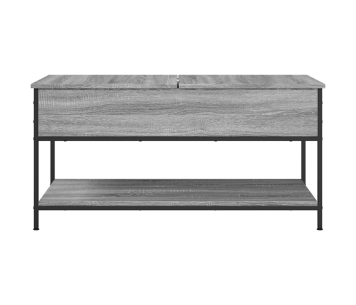 Mesa de centro madera ingeniería metal gris Sonoma 100x50x50 cm