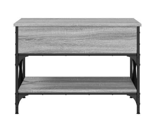 Mesa de centro madera ingeniería metal gris Sonoma 70x50x50 cm