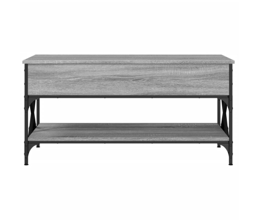 Mesa de centro madera ingeniería metal gris Sonoma 100x50x50 cm