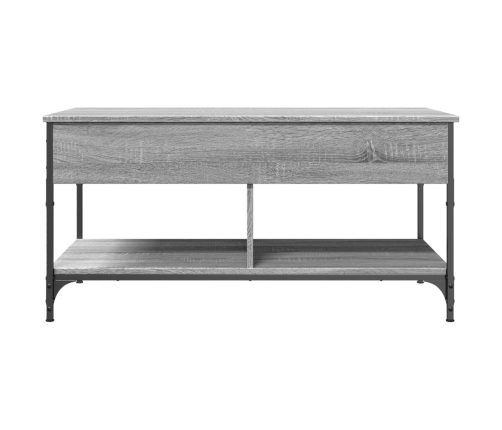 Mesa de centro madera ingeniería metal gris Sonoma 100x50x50 cm