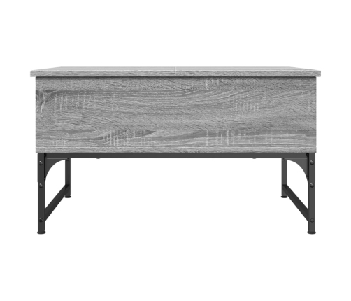 vidaXL Mesa de centro madera ingeniería metal gris Sonoma 70x50x40 cm