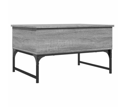 Mesa de centro madera ingeniería metal gris Sonoma 70x50x40 cm