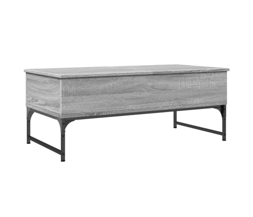 Mesa de centro madera ingeniería metal gris Sonoma 100x50x40 cm