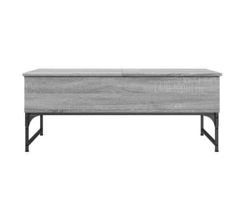 Mesa de centro madera ingeniería metal gris Sonoma 100x50x40 cm