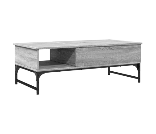 Mesa de centro madera ingeniería metal gris Sonoma 100x50x35 cm