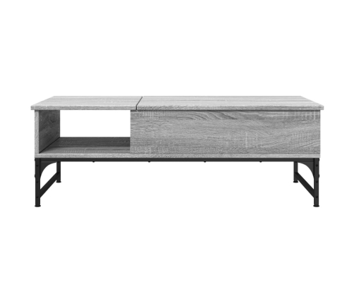 Mesa de centro madera ingeniería metal gris Sonoma 100x50x35 cm