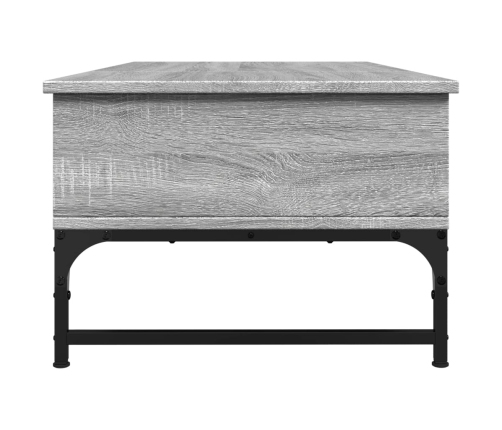 Mesa de centro madera ingeniería metal gris Sonoma 100x50x35 cm