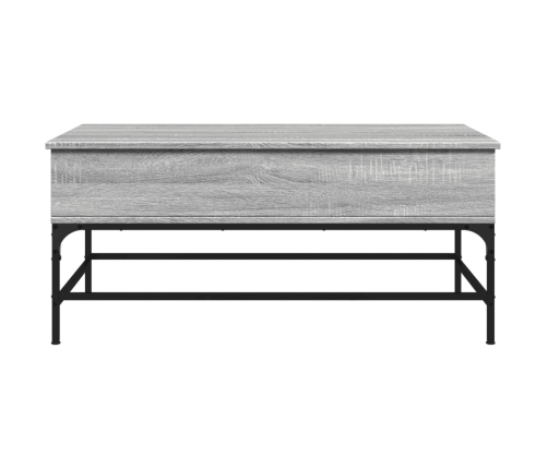 Mesa de centro madera ingeniería metal gris Sonoma 100x50x45 cm