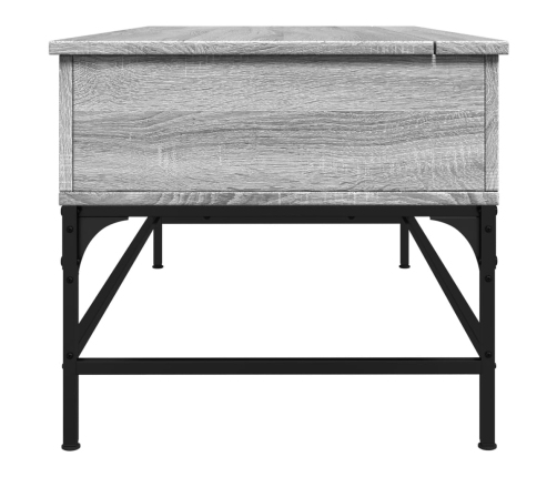 Mesa de centro madera ingeniería metal gris Sonoma 100x50x45 cm