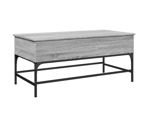 Mesa de centro madera ingeniería metal gris Sonoma 100x50x45 cm