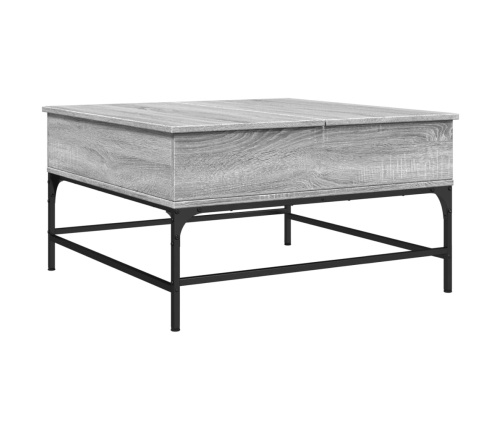 Mesa de centro madera ingeniería metal gris Sonoma 80x80x45 cm