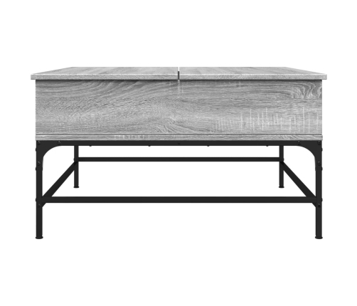 Mesa de centro madera ingeniería metal gris Sonoma 80x80x45 cm