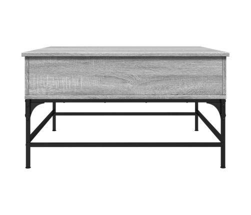 Mesa de centro madera ingeniería metal gris Sonoma 80x80x45 cm