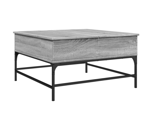 Mesa de centro madera ingeniería metal gris Sonoma 80x80x45 cm